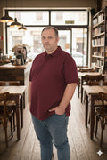 Büyük Beden Unisex POLO YAKA T-Shirt Bordo