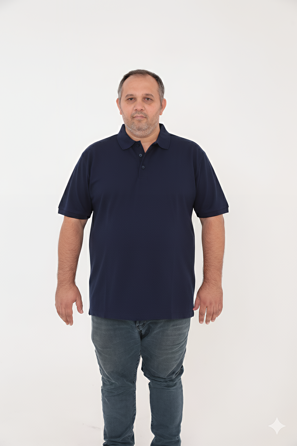 Büyük Beden Unisex POLO YAKA T-Shirt Lacivert