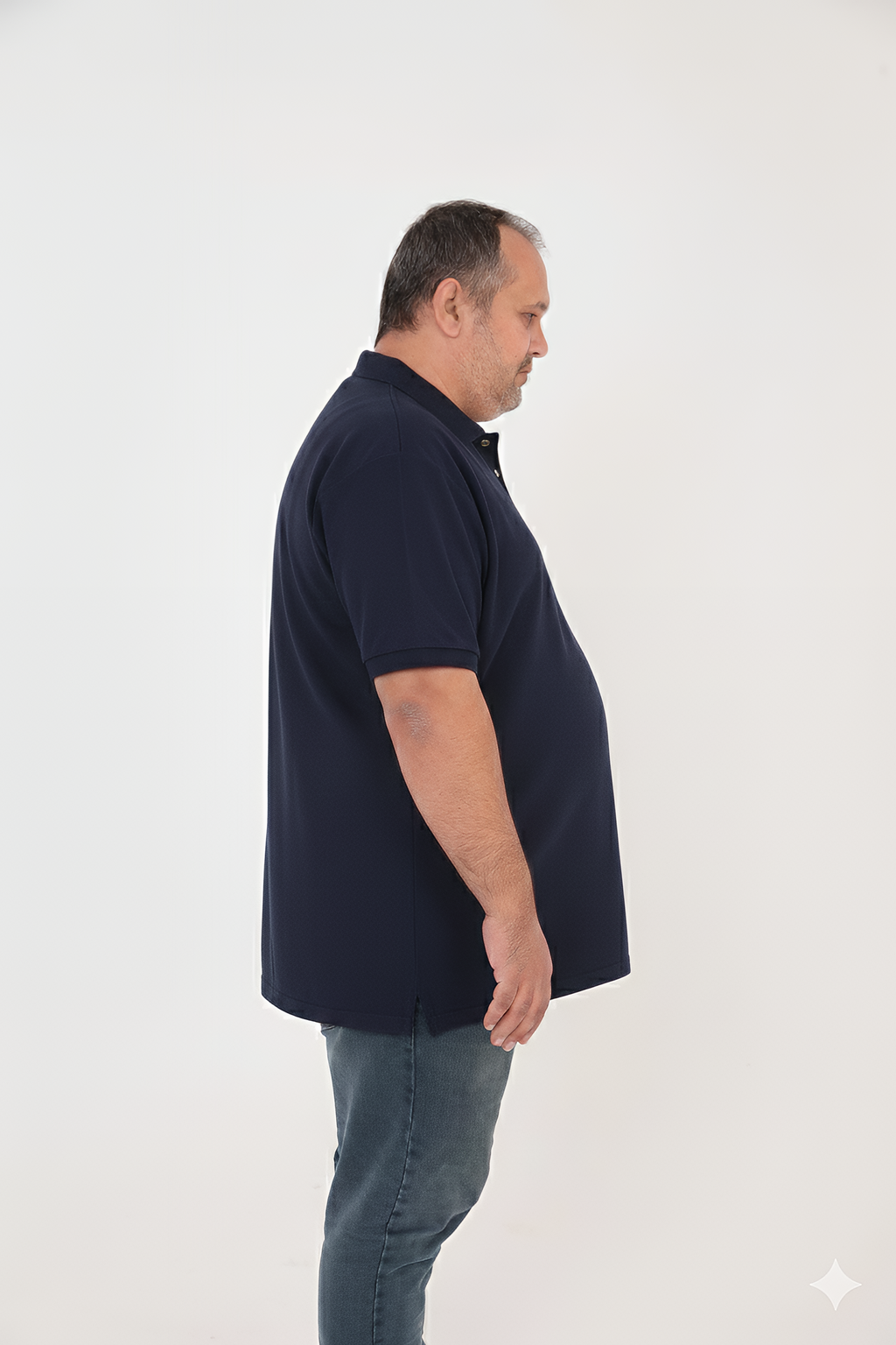 Büyük Beden Unisex POLO YAKA T-Shirt Lacivert