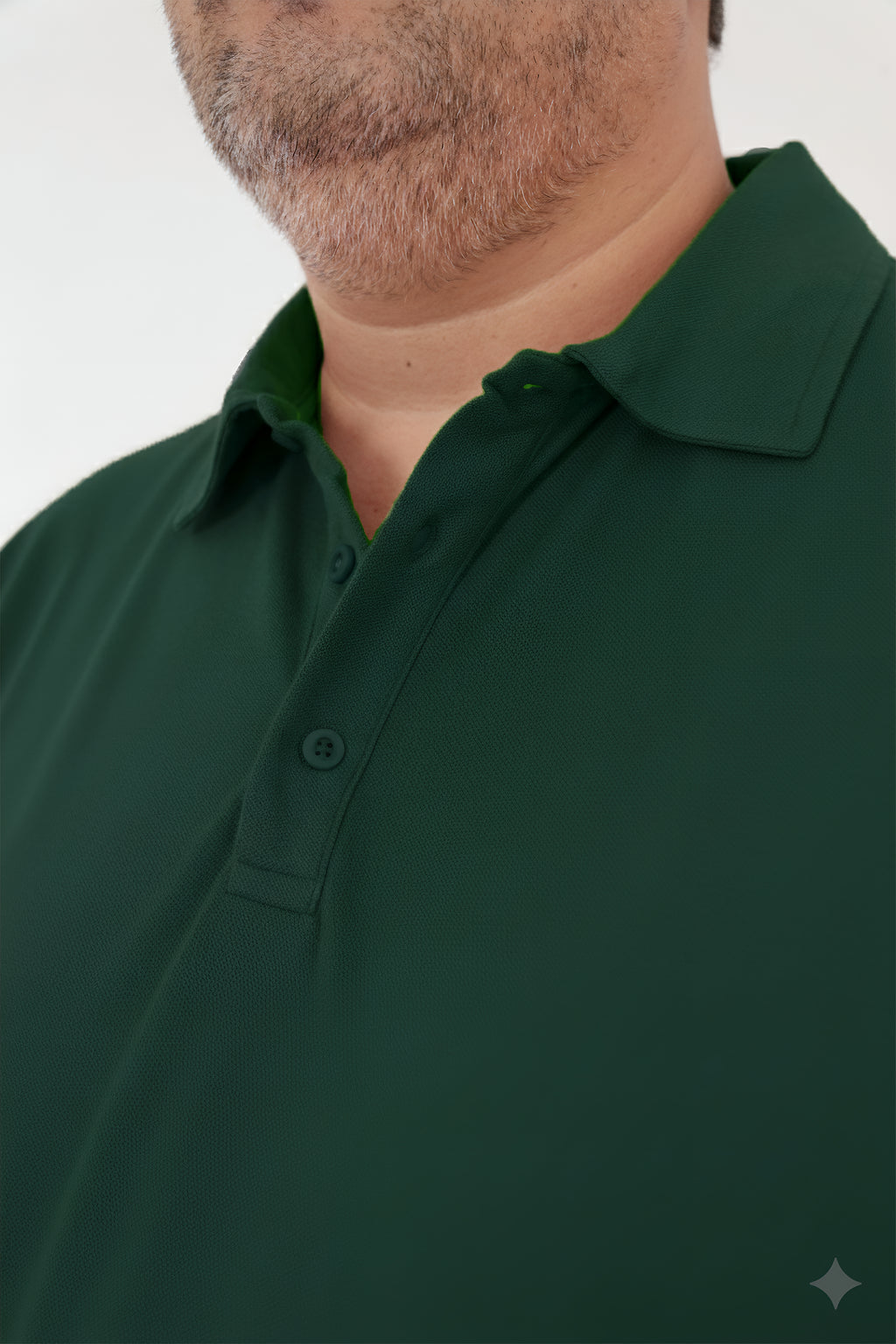 Büyük Beden Unisex POLO YAKA T-Shirt Koyu Yeşil